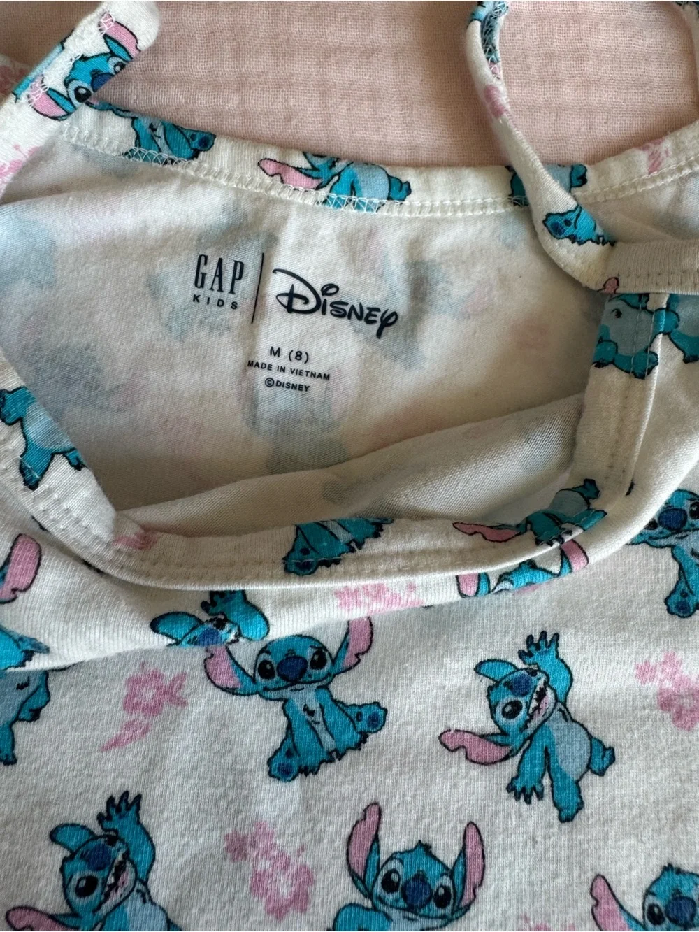 GAP White Tank Top with Blue Character Print